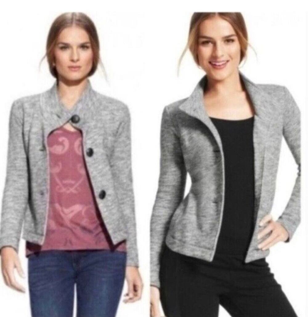 Cabi 596 Hourglass Sweatshirt Blazer Jacket Blazer Heathered Gray Medium